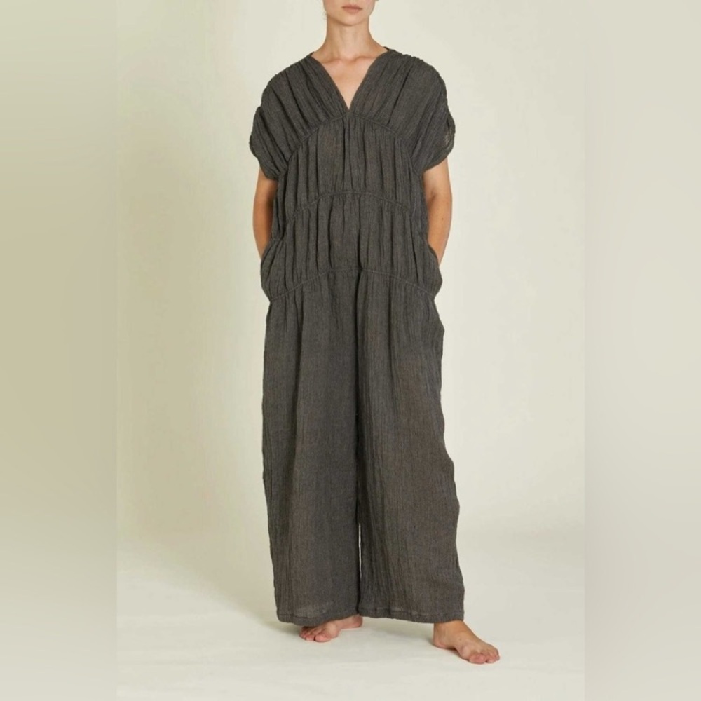 Black Crane Accordian Jumpsuit